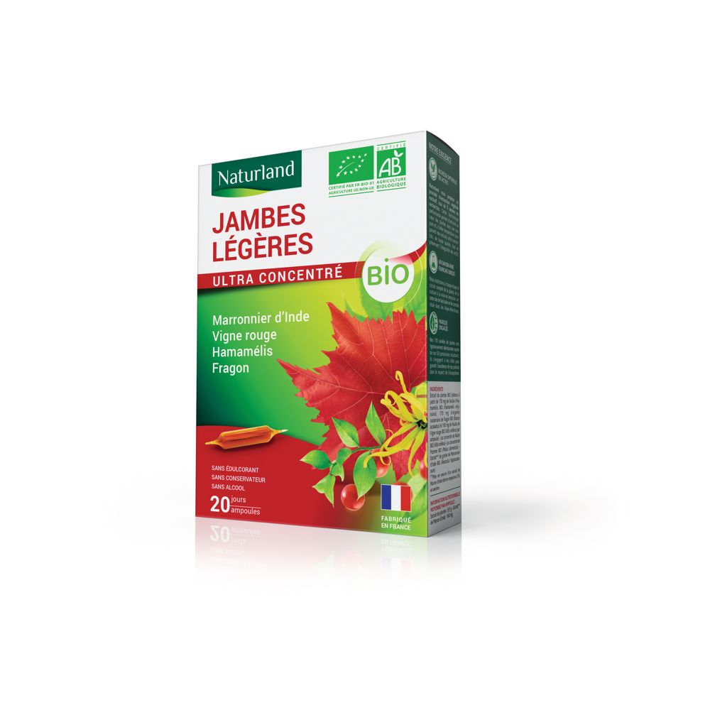 Jambes légères bio 20 ampoules de 10ml