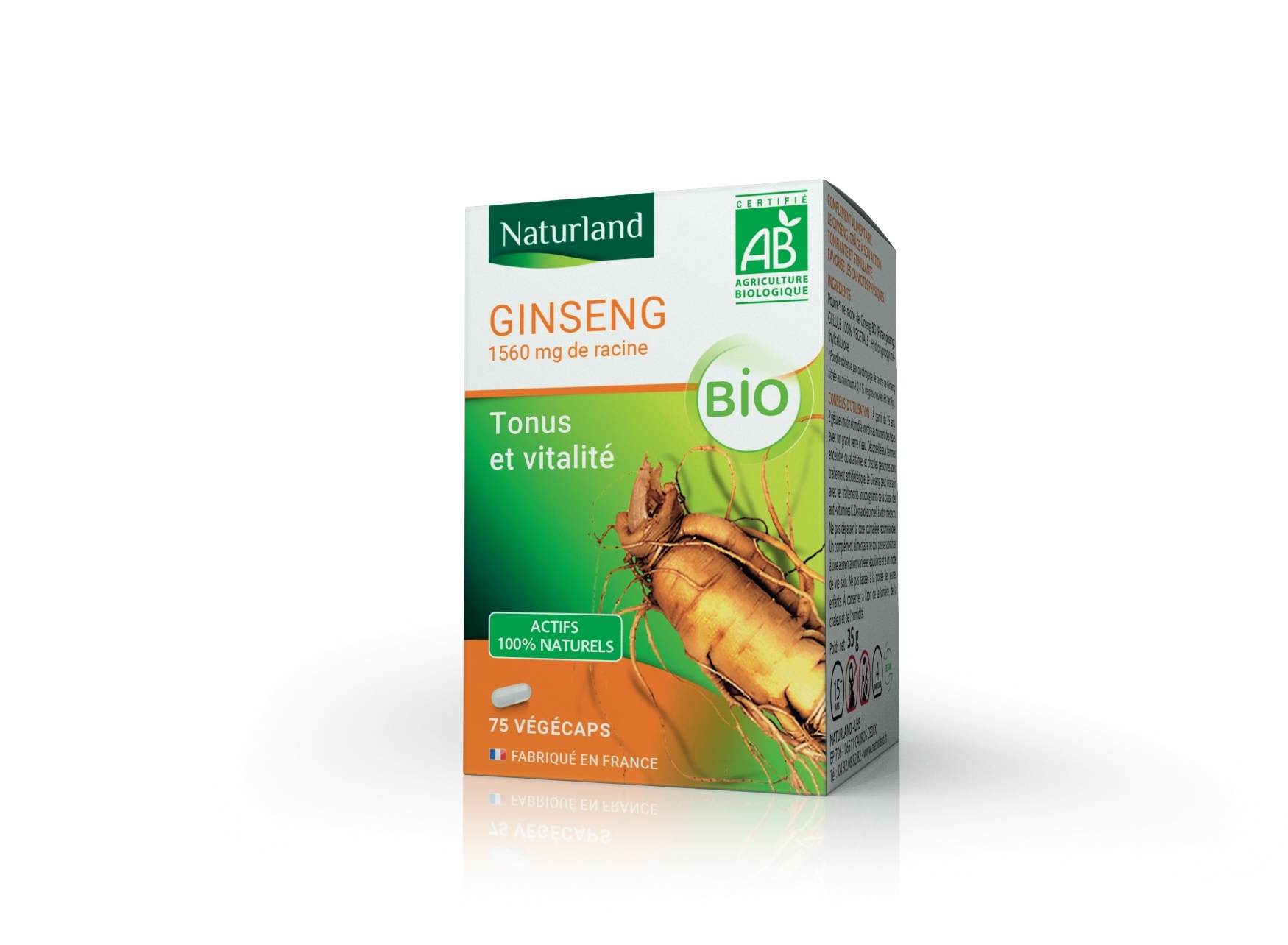 Ginseng bio, Tonus et Vitalité 75 végécaps
