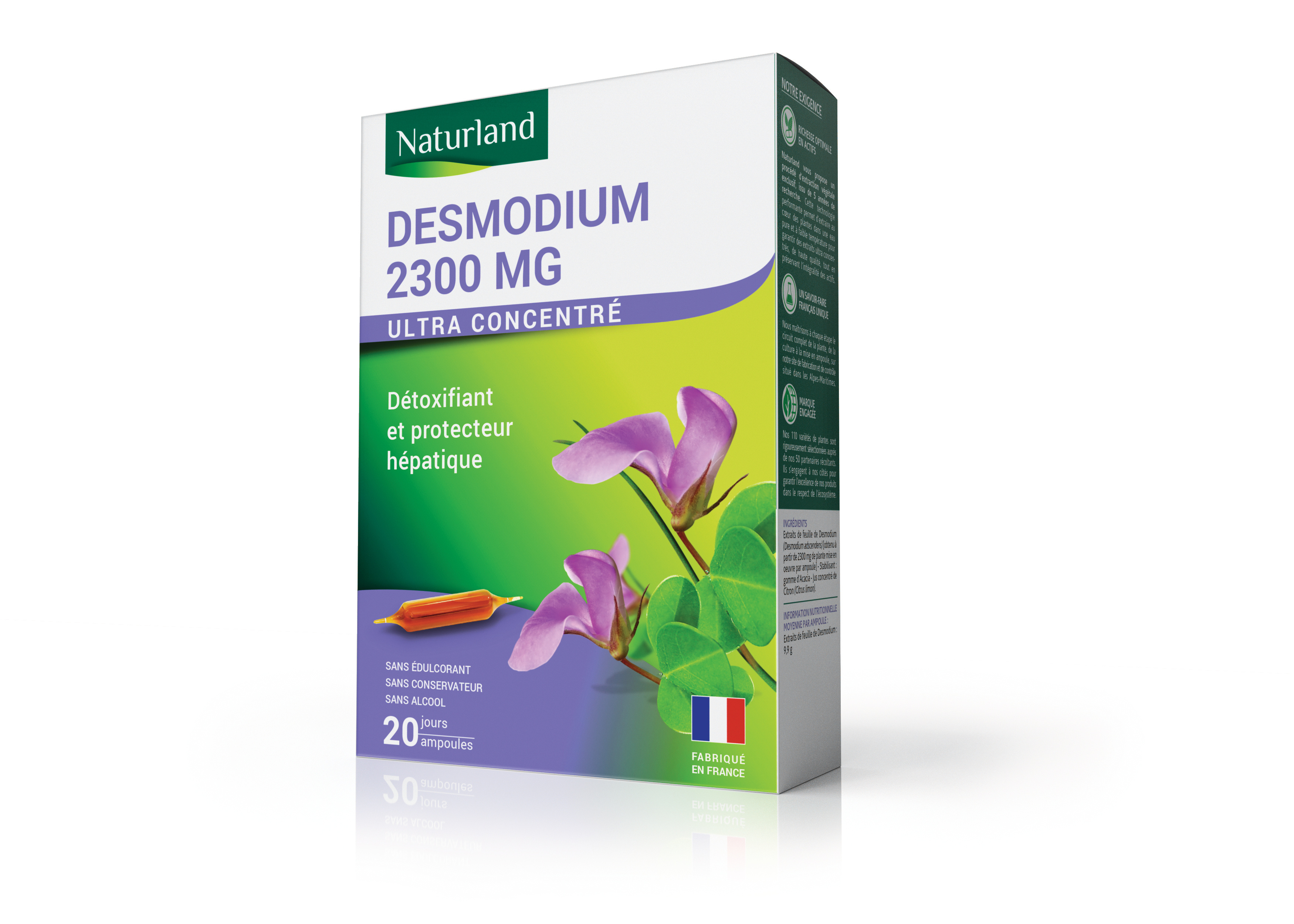 Desmodium 2300 mg, Détoxifiant et Protecteur hépatique 20 ampoules de 10 ml