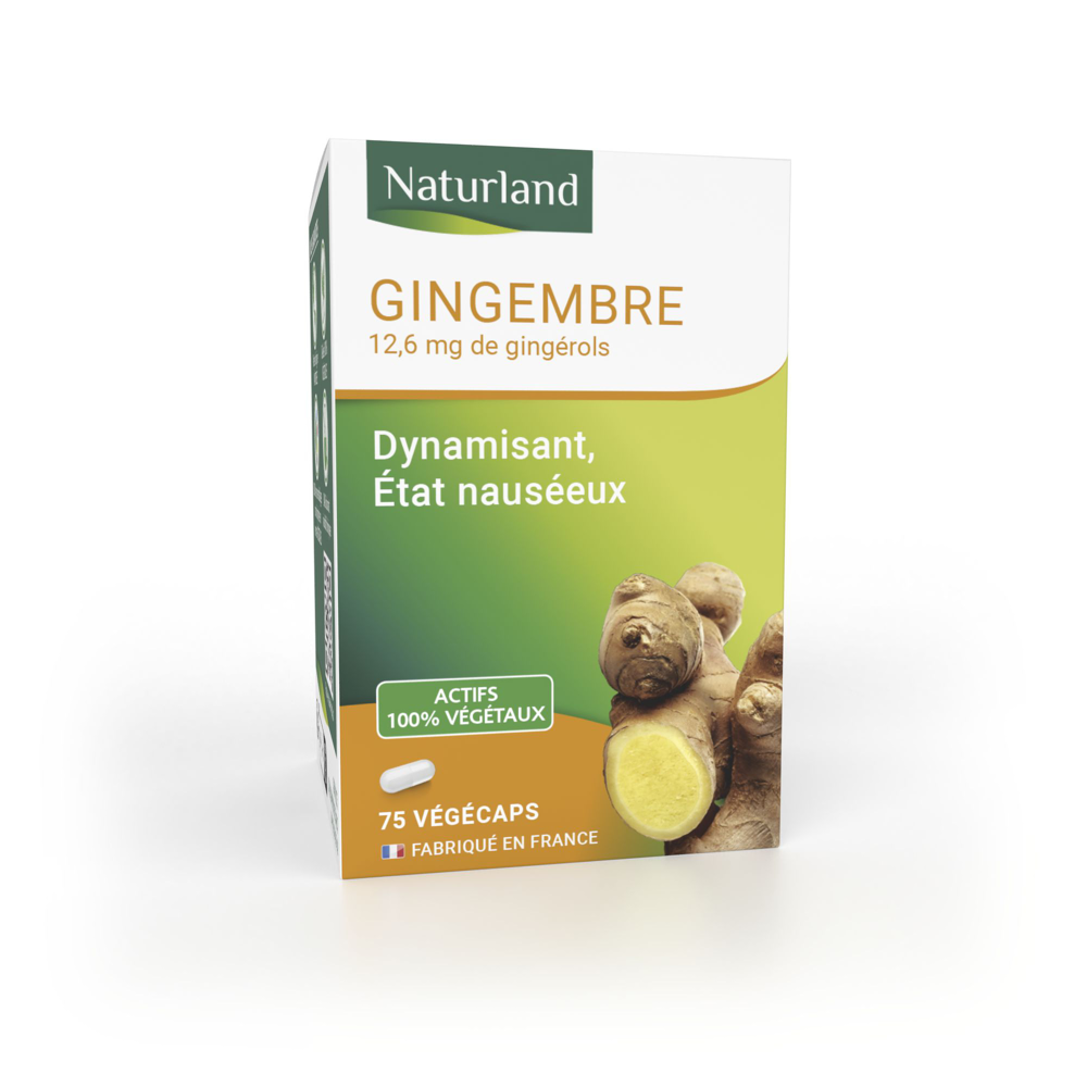 Gingembre bio, Dynamisant et Etat nauséeux 75 végécaps