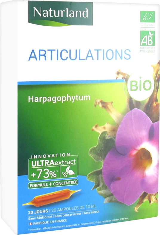 Articulations bio, Harpagophytum 20 ampoules de 10ml
