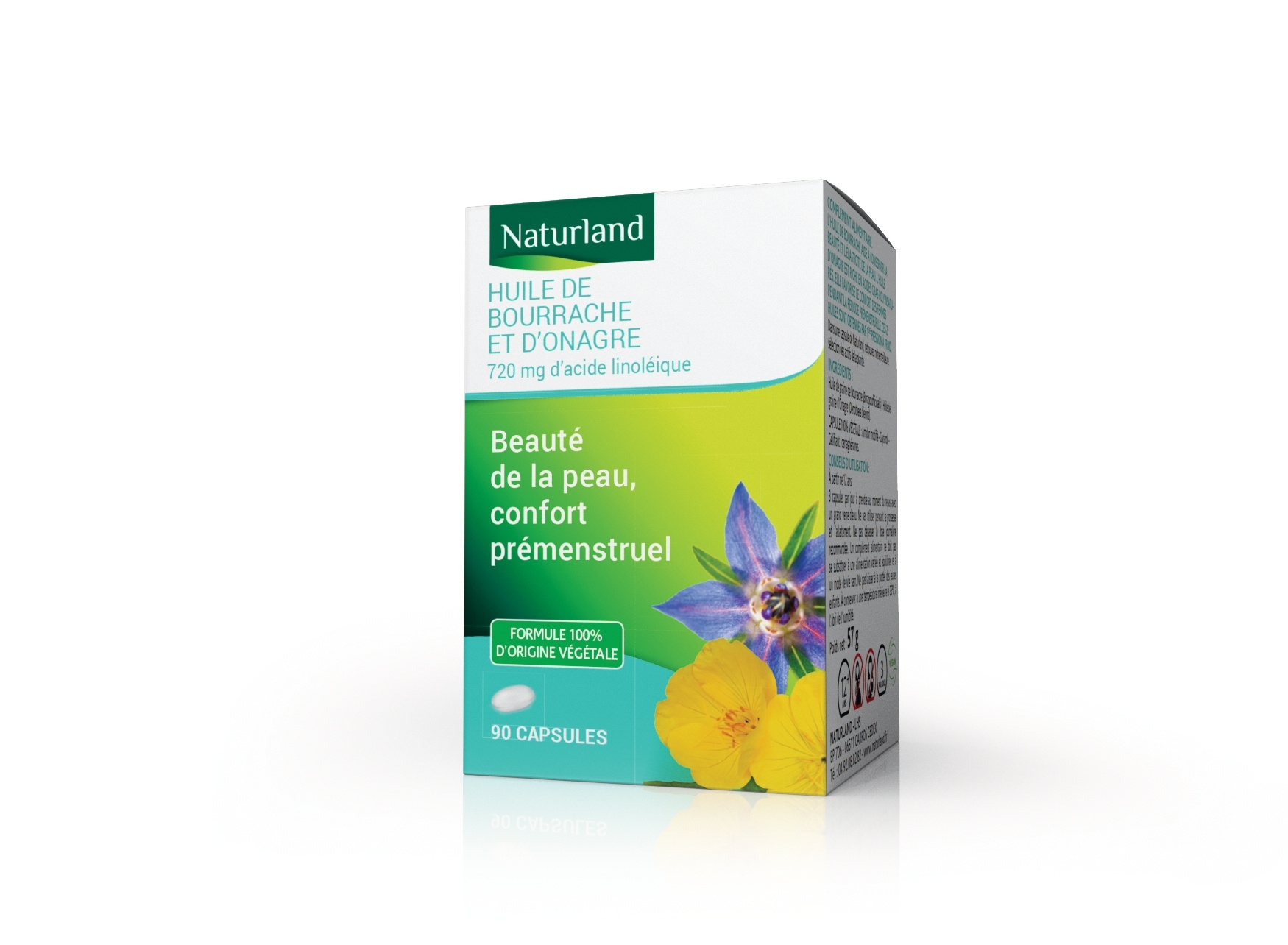 Huile de Bourrache/Onagre, Beauté de la peau et Confort prémenstruel 90 capsules