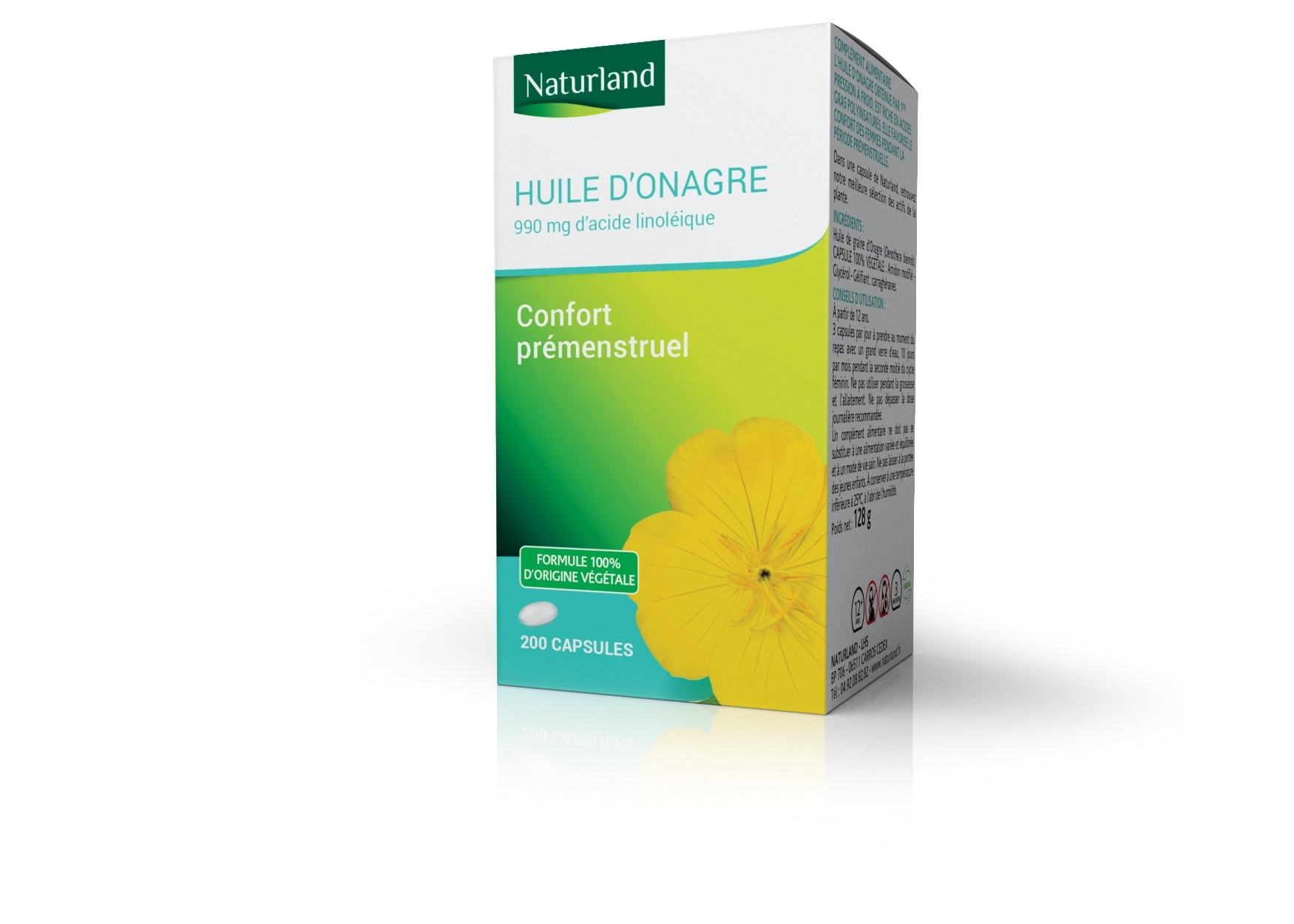 Huile D’onagre, Confort prémenstruel 200 Capsules