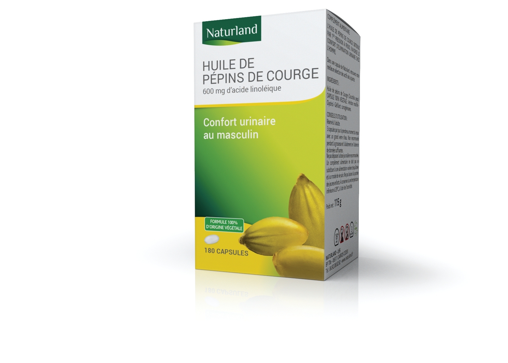 Huile de pépins de Courge, Confort urinaire masculin 180 Capsules