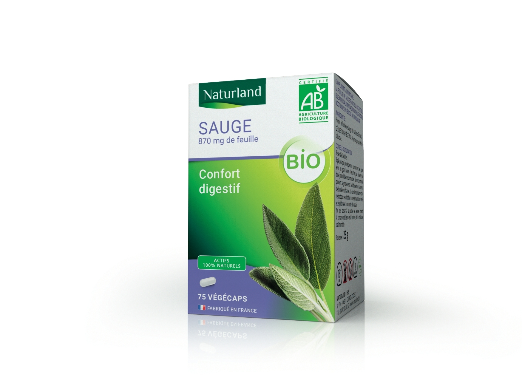 Sauge bio, Confort digestif 75 végécaps