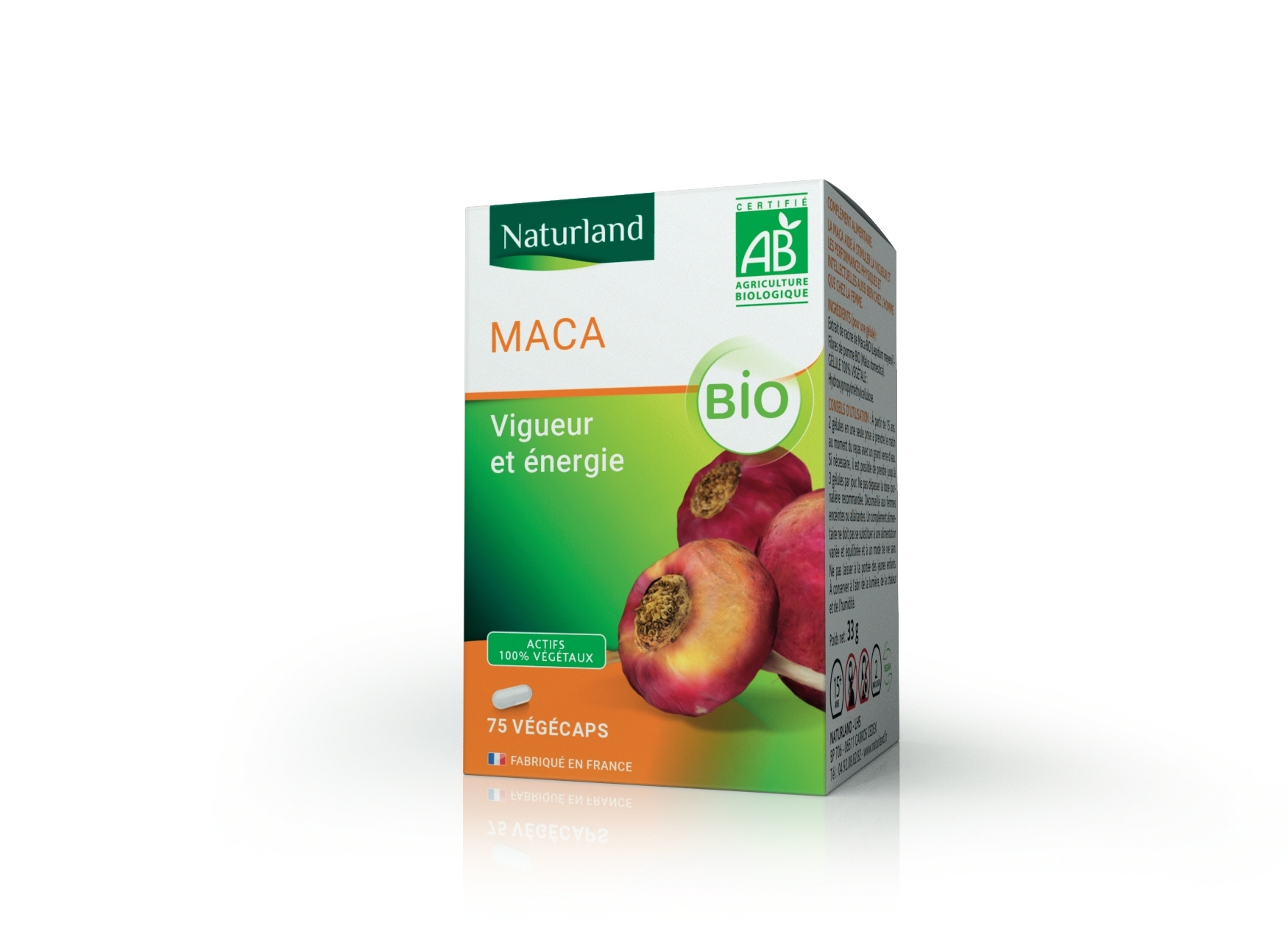 Maca bio, Vigueur et Energie 75 végécaps