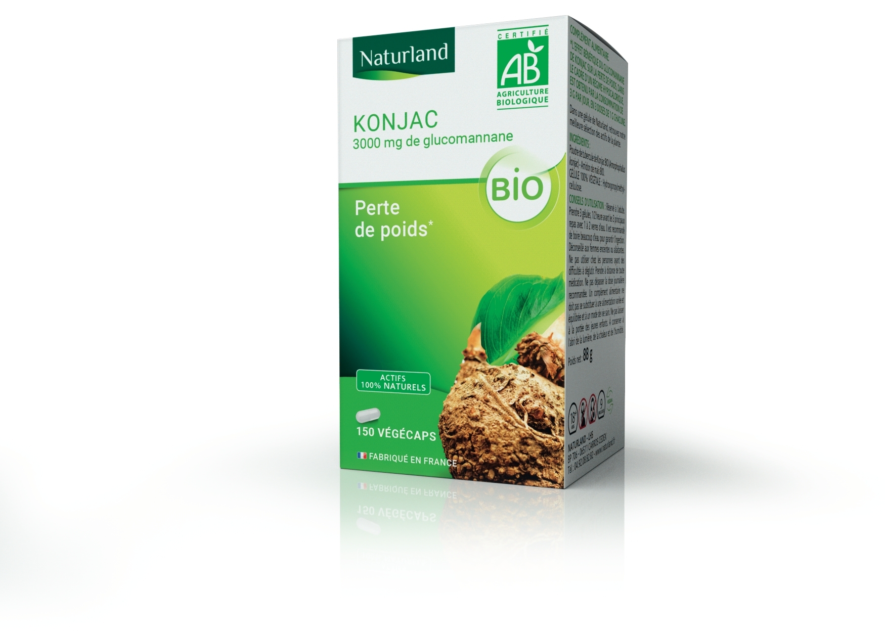 Konjac bio, Perte de poids 150 végécaps