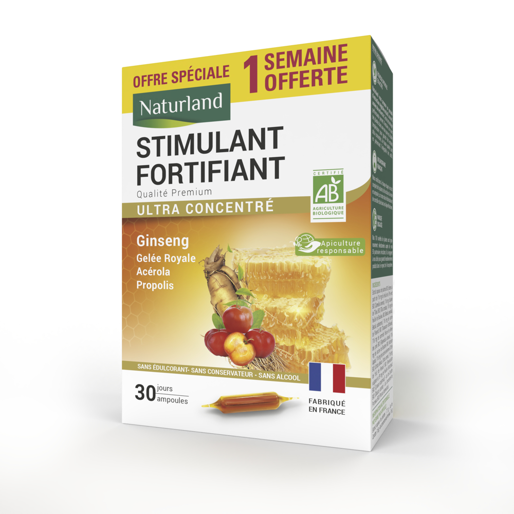 Stimulant Fortifiant Bio 30 Ampoules de 10ml Dont 1 Semaine Offerte