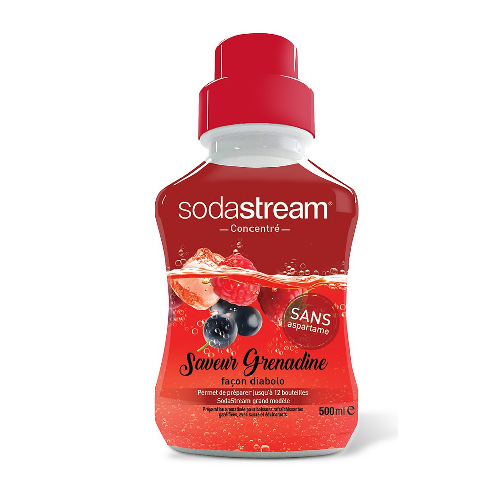 Sirop pour machine à gazéifier Sodastream Concentré saveur Grenadine faî§on Diabolo 500ml