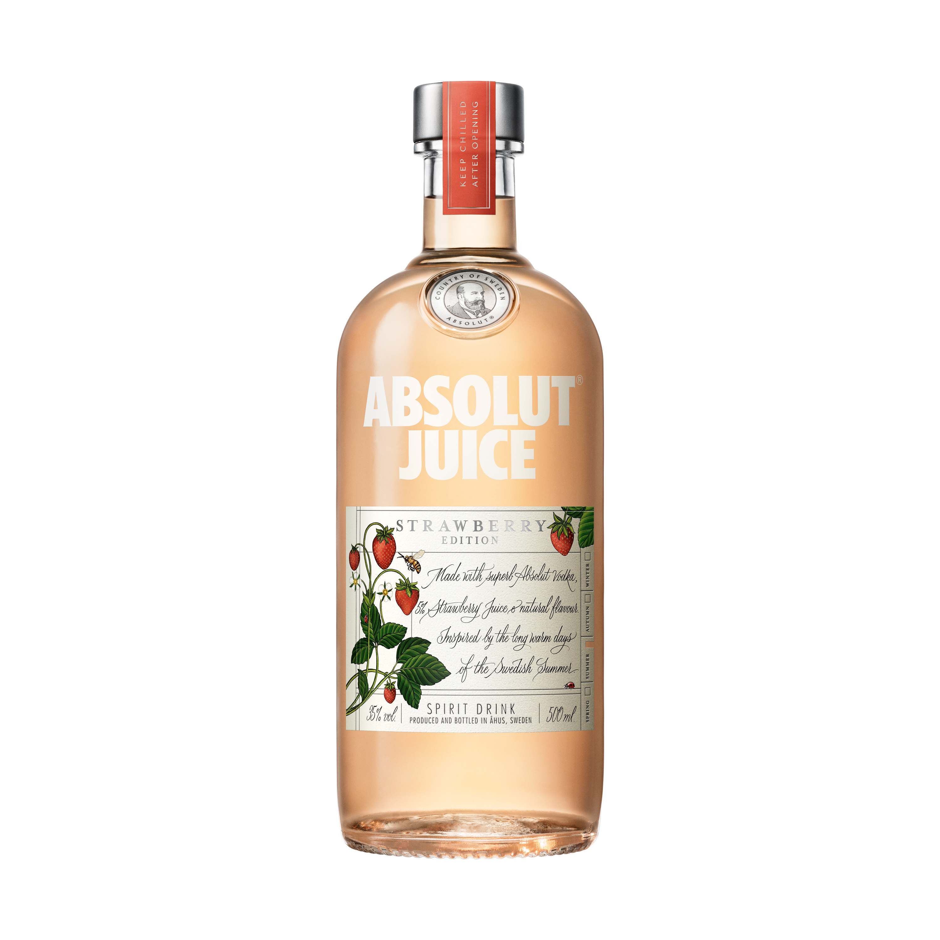 Vodka Absolut Vodka Juice Strawberry, 35% vol. - 50 cl