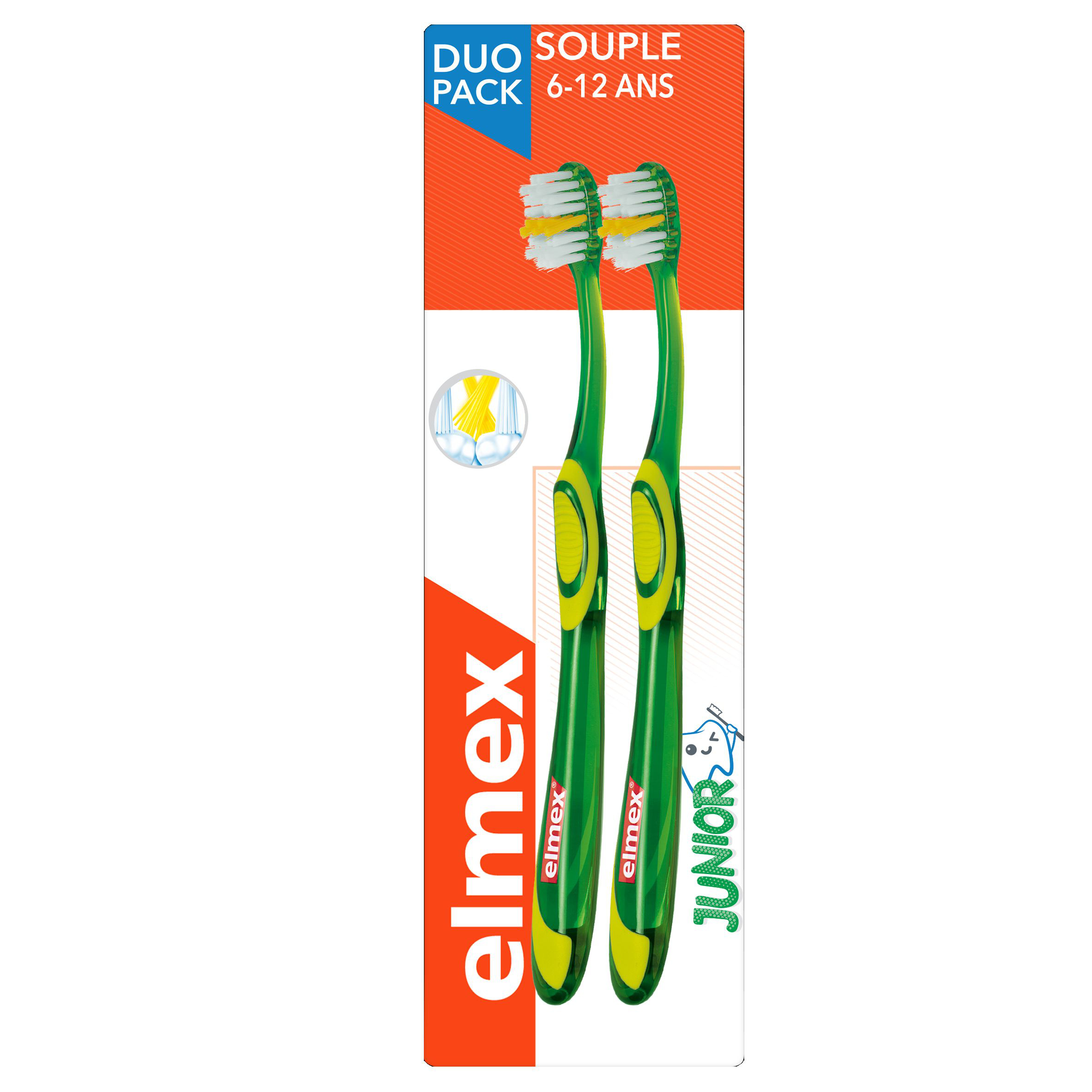 Brosse a dents elmex anti-caries junior lot de 2