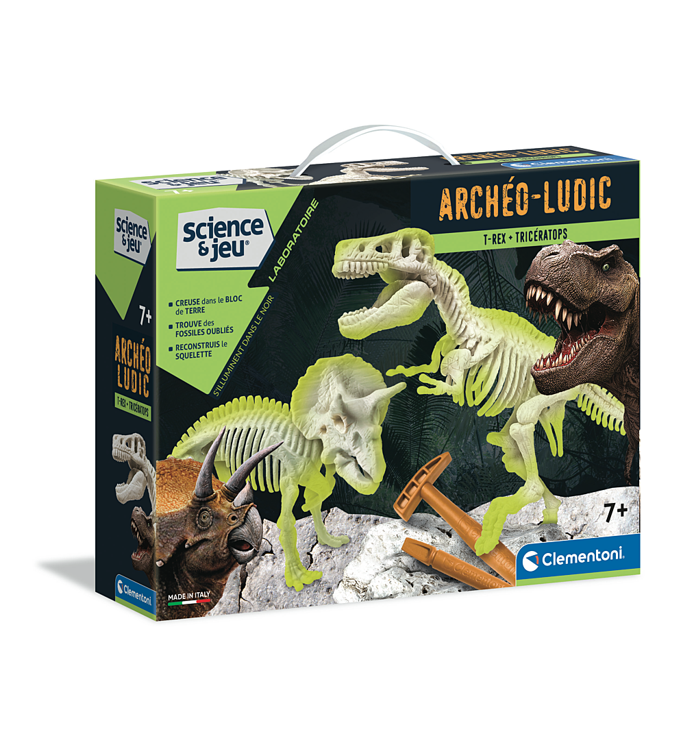 Archéo Ludic T-Rex & Tricératops - Phosphorescent