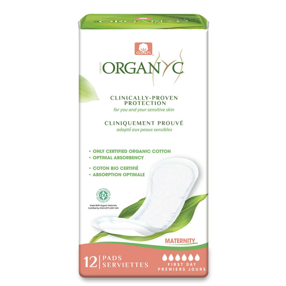 Serviette Premiers jours Maternité Coton Bio Gots sachet 12