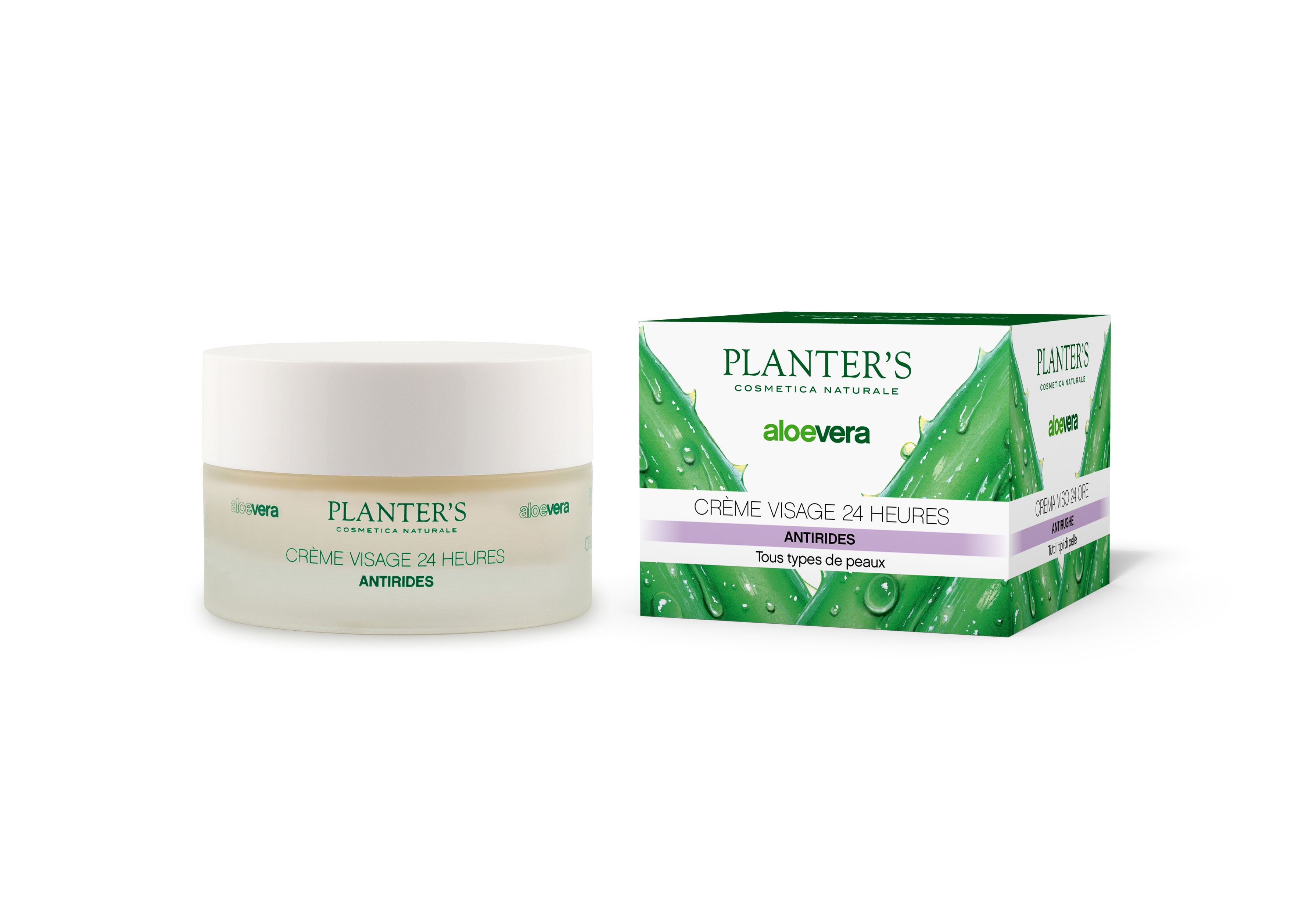 Crème Visage 24h Anti-rides Aloe Vera 50ml