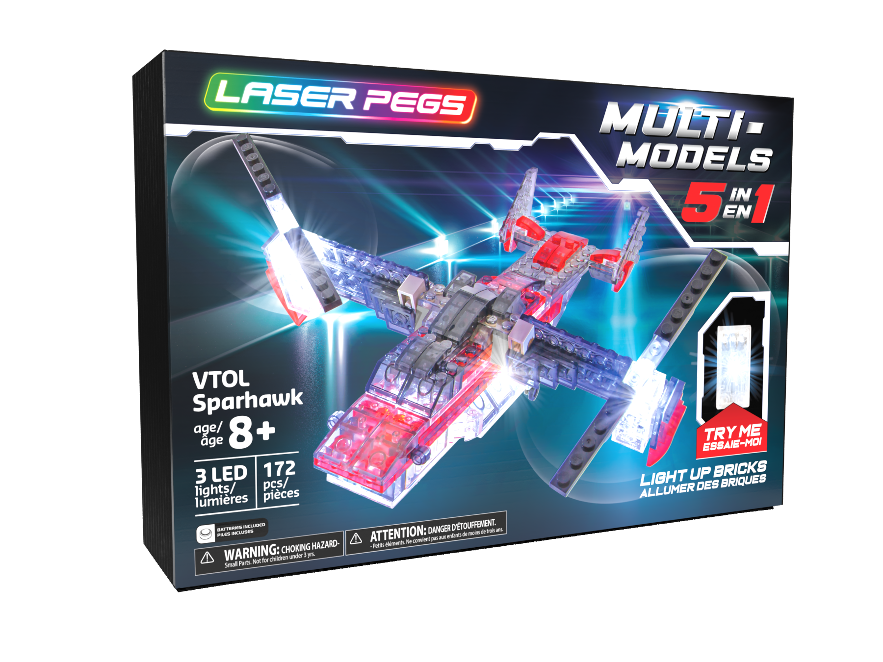 Lp - Multimodel - Véhicule Aérien - 5 En 1 - 172 Pcs - Laser Pegs