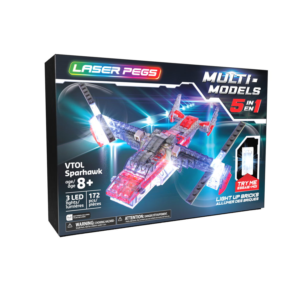Lp - Multimodel - Véhicule Aérien - 5 En 1 - 172 Pcs - Laser Pegs