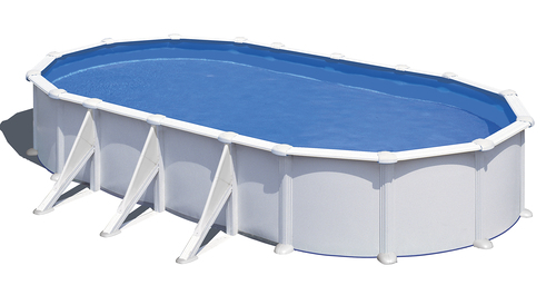 Piscine acier blanc Fidji ovale 7,44 x 3,99 x 1,22 m - Gré