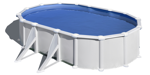 Piscine acier blanc Fidji ovale 6,34 x 3,99 x 1,22 m - Gré