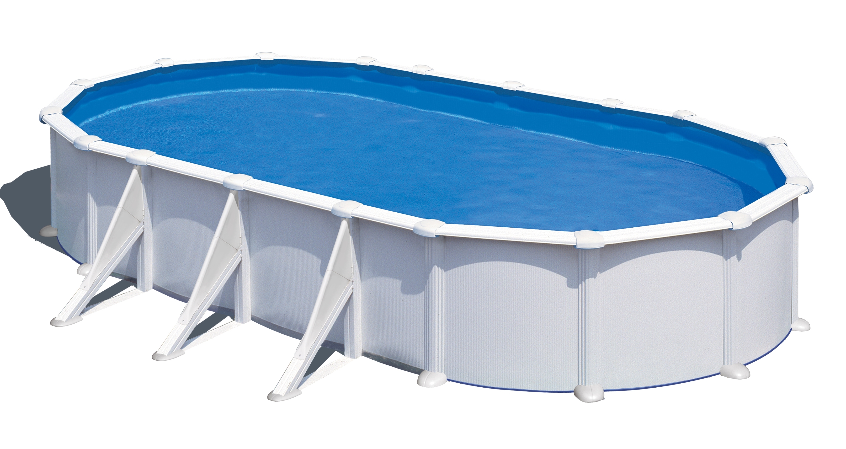 Piscine ovale acier 7,44m x 3,99m x H: 1,32m + Robot nettoyeur offert