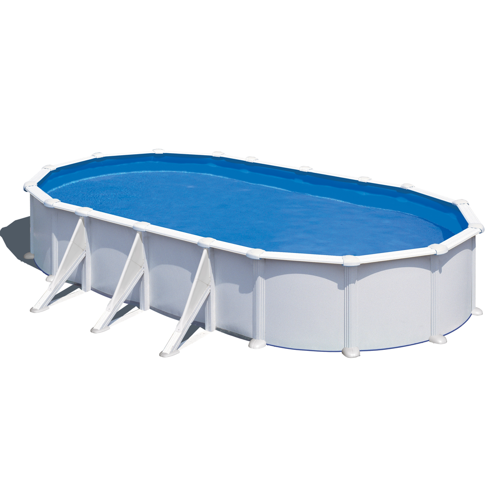Piscine ovale acier 7,44m x 3,99m x H: 1,32m + Robot nettoyeur offert