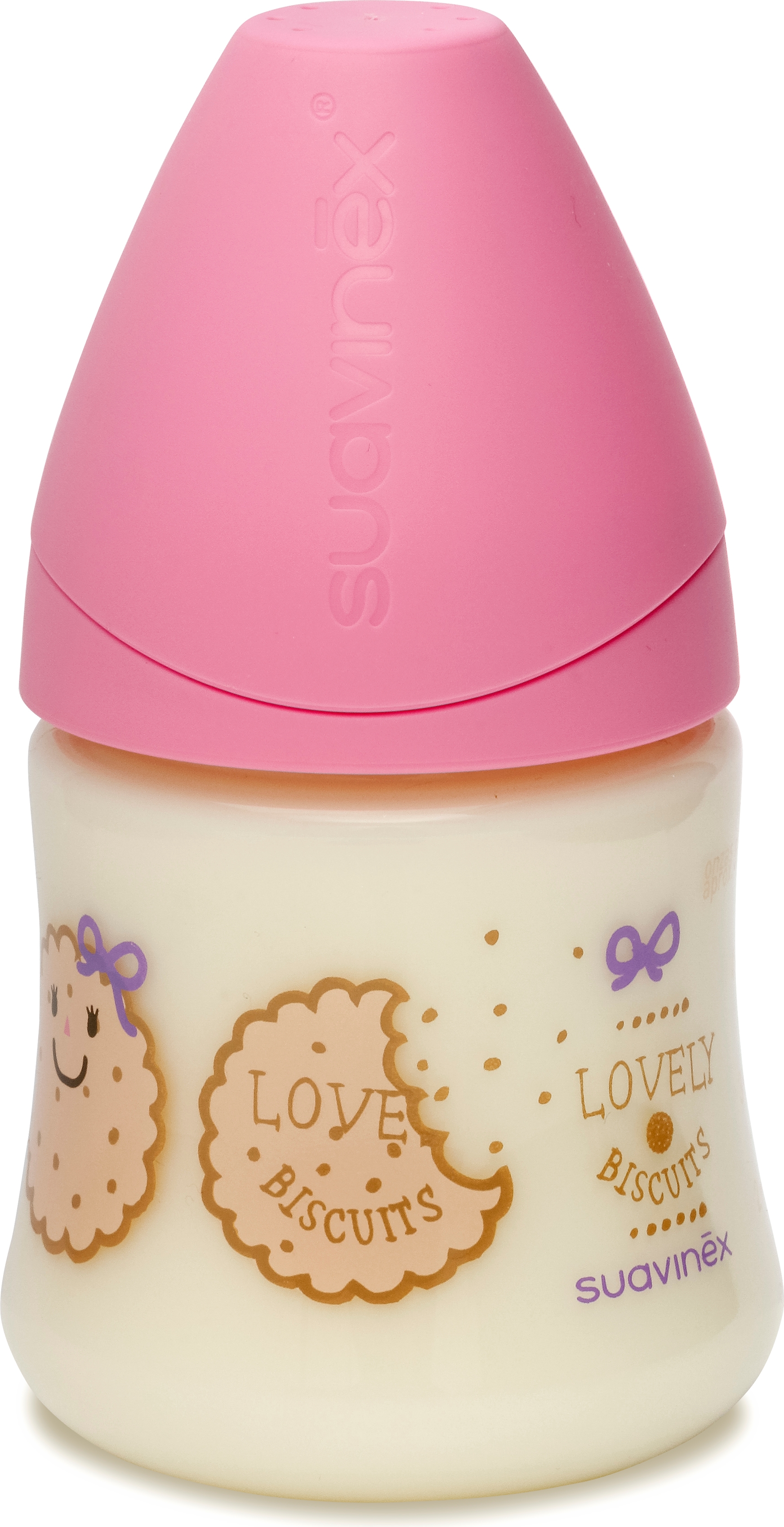 Biberon 150ml silicone physio lovely biscuit-rose
