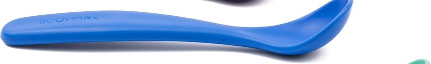 Cuillère souple en silicone bleu