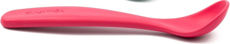 Cuillère souple en silicone rose