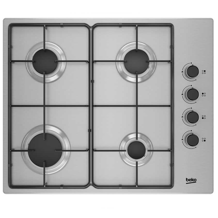 Table de cuisson gaz 60cm 4 feux inox - HIGG64123SX - beko