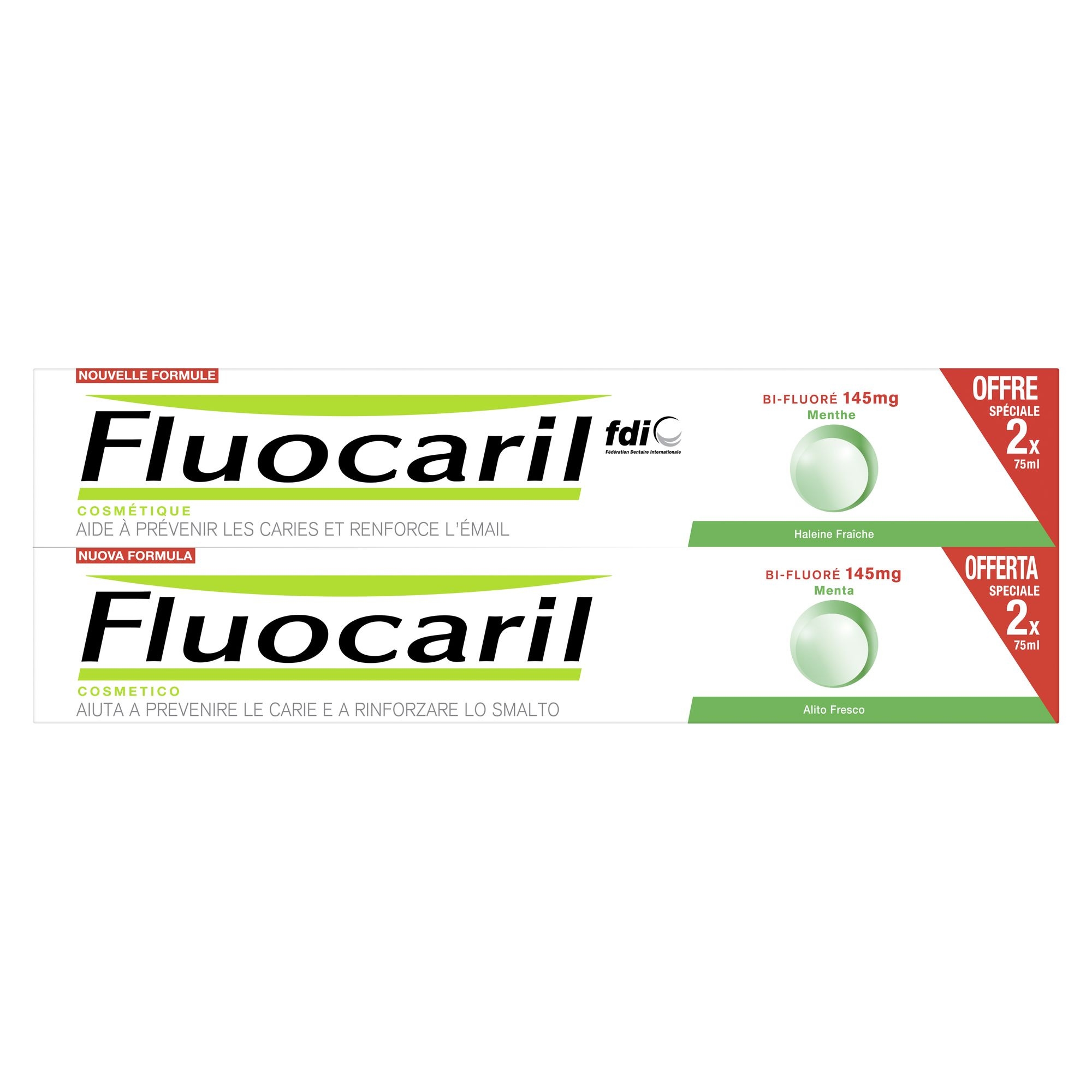 BI FLUORÉ 145mg dentífrico menta 2 x 75 ml - vue 3
