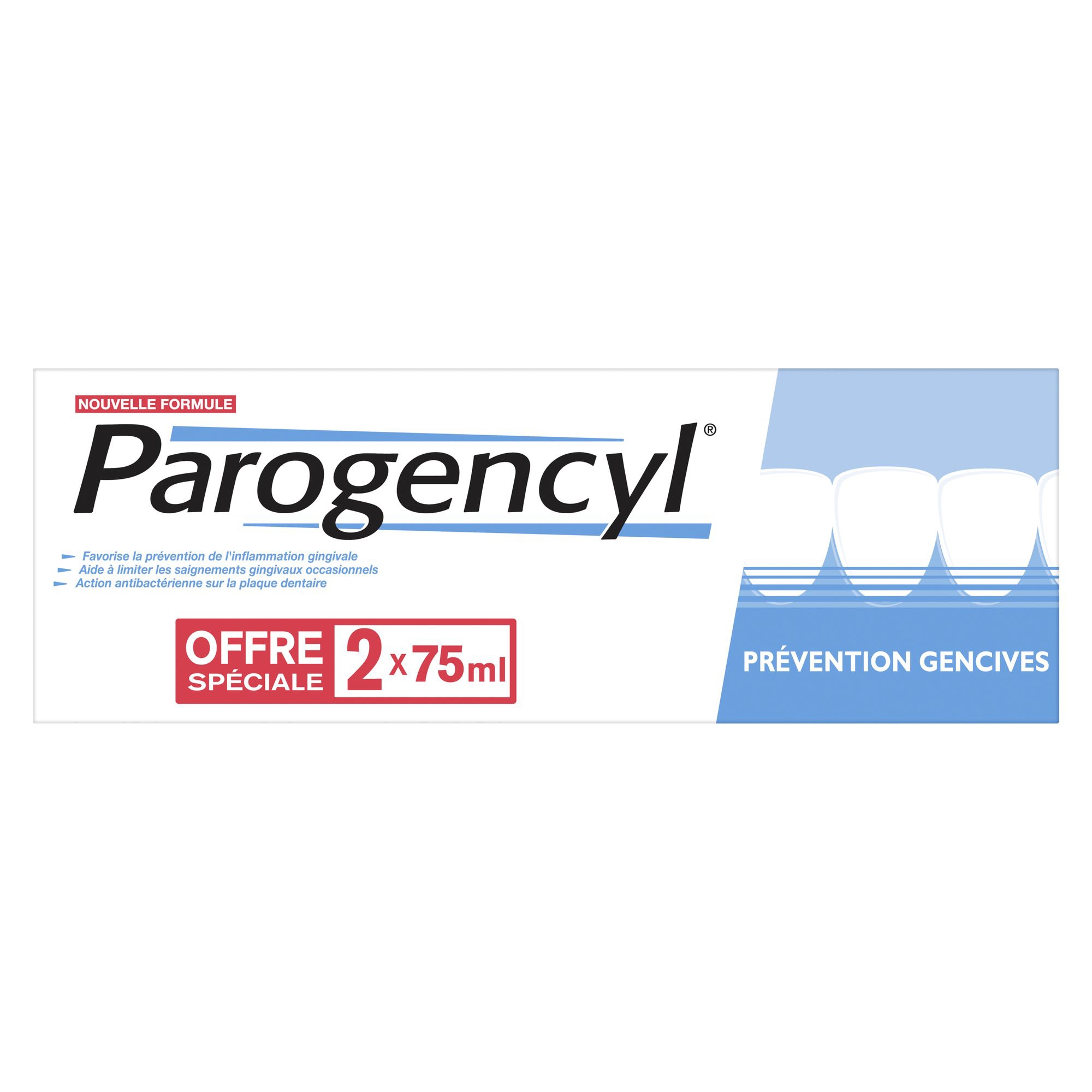 Parogencyl Dentifrice Prévention Gencives Lot 2x75ml