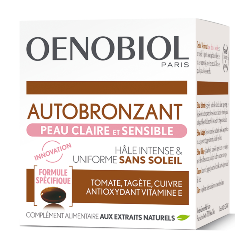 Oenobiol Autobronzant Peau Claire et Sensible 30 Capsules