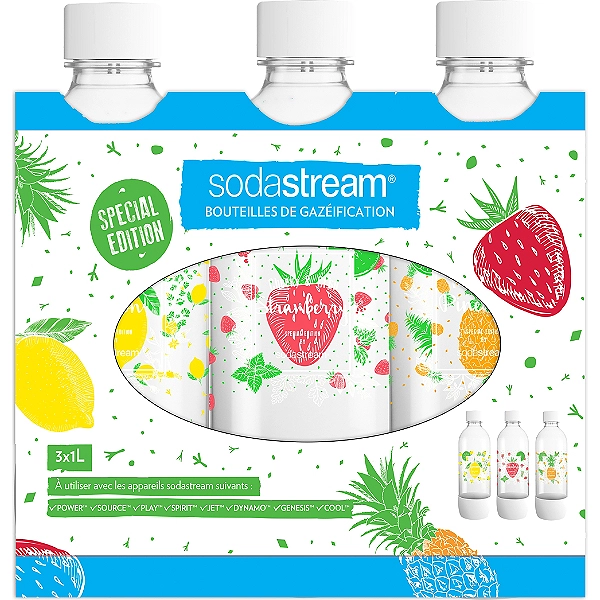 Pack 3 bouteilles Sodastream PET 1L