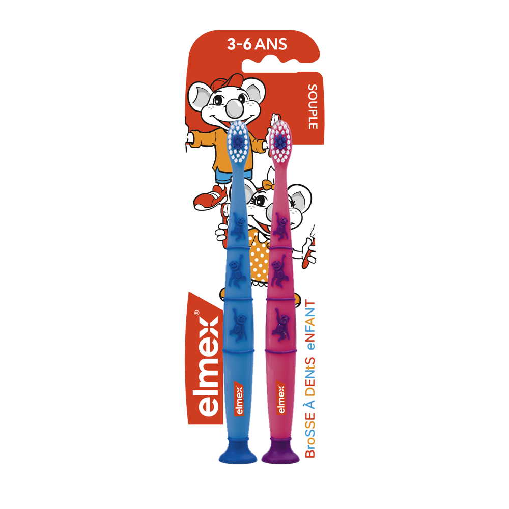 Brosse à dent elmex anti-caries 3-6 ans x2