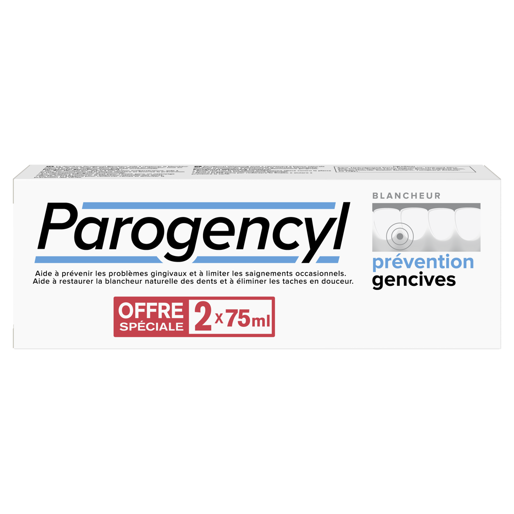 Dentifrice prévention gencives blancheur 2x75ml