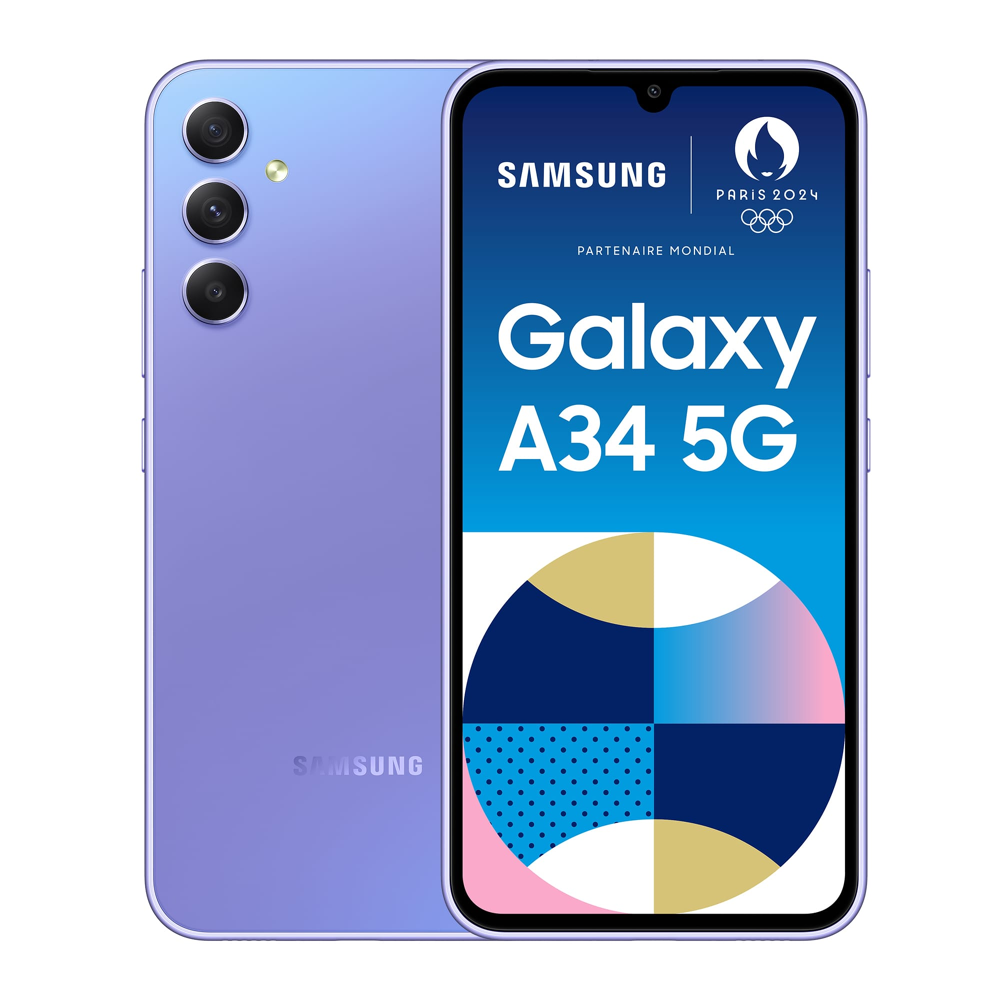 Samsung Galaxy A34 5G Smartphone 128Go Lavande