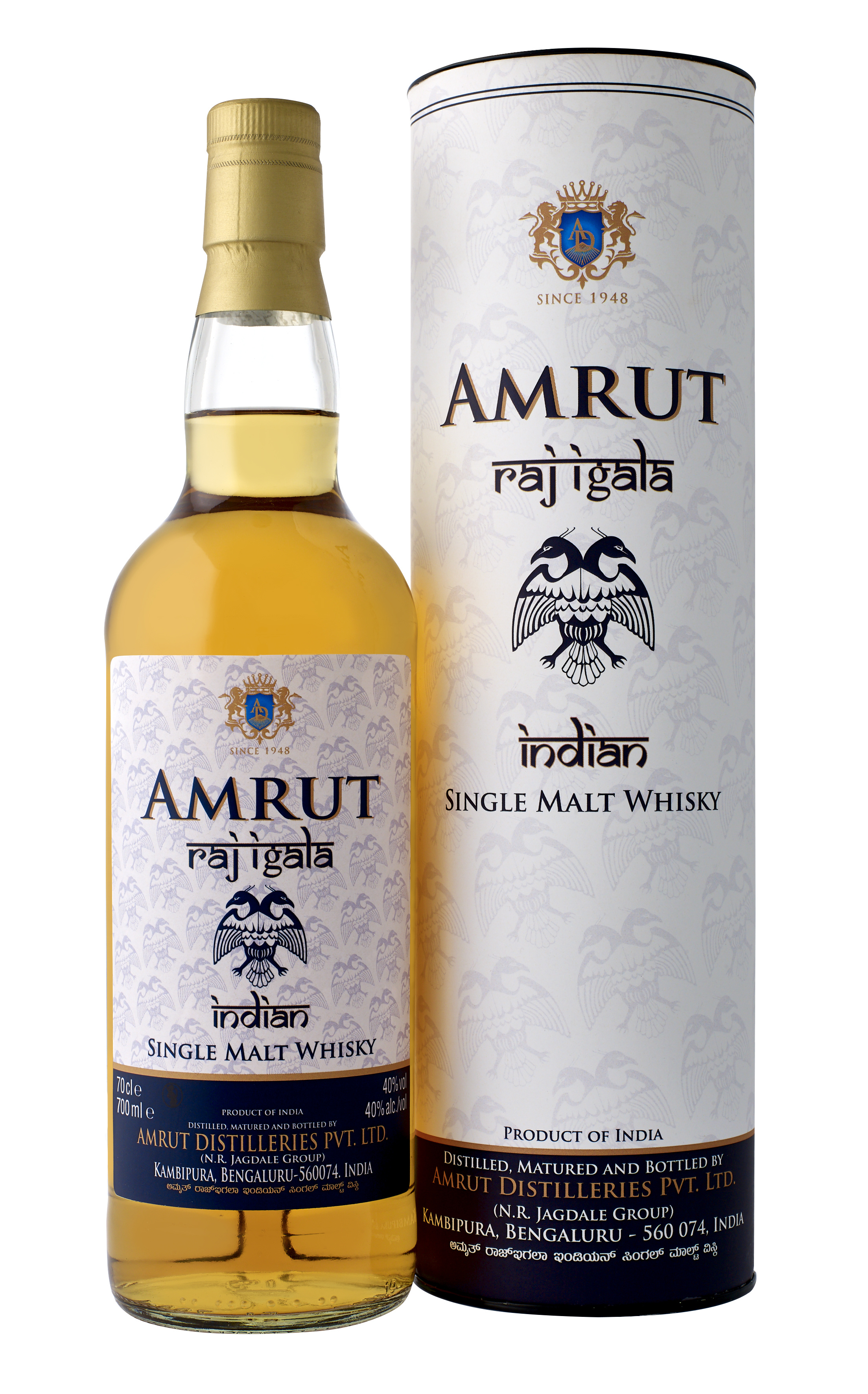 Whisky Single Malt Amrut Raj igala - Inde, 40 % vol. - 70 cl