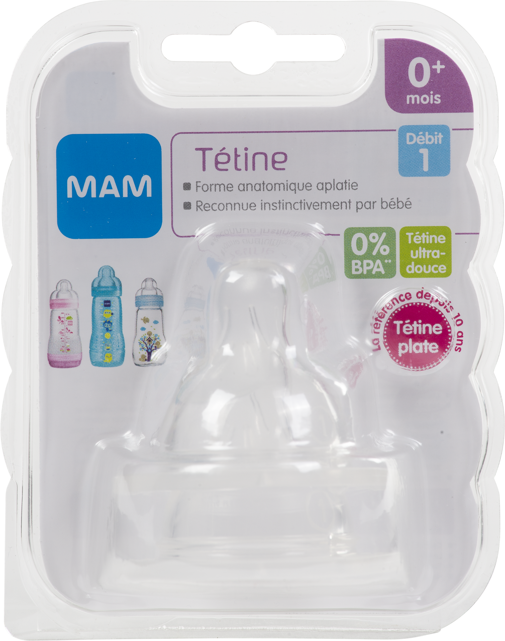 Tétine anatomique silicone débit 1 X2