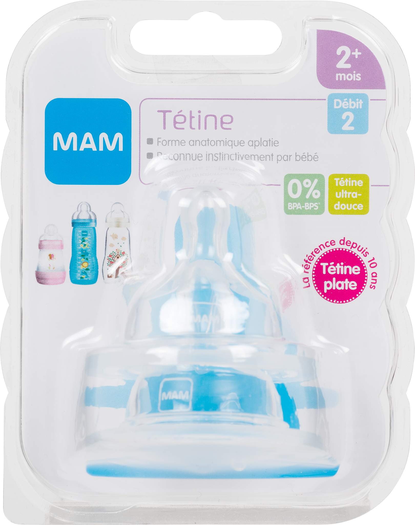 Tétine anatomique silicone débit 2 X2