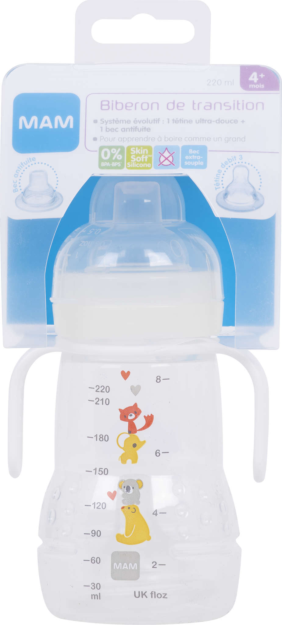 Biberon de transition 4mois et+ 220ml