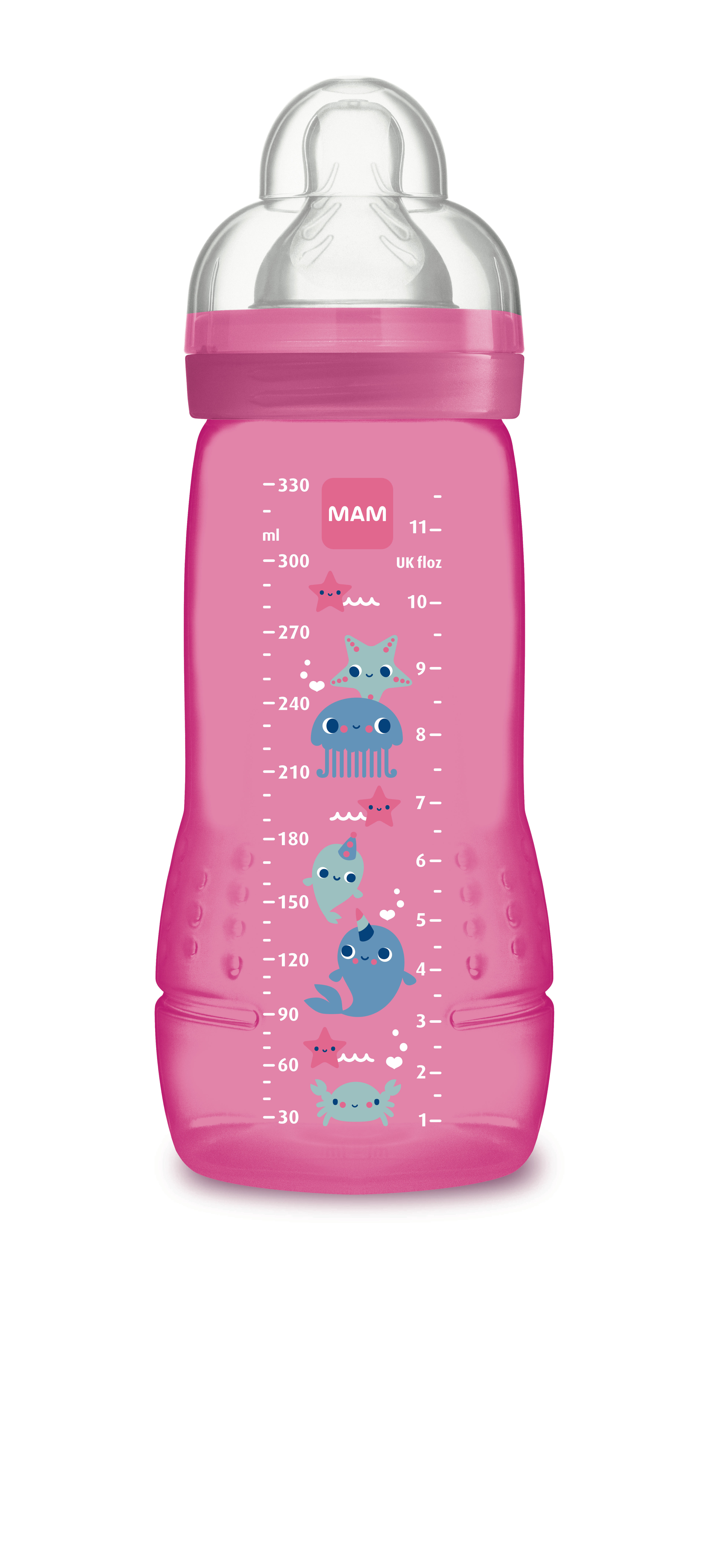 Biberon 330ml 2ème âge coloré - Tétine Débit X