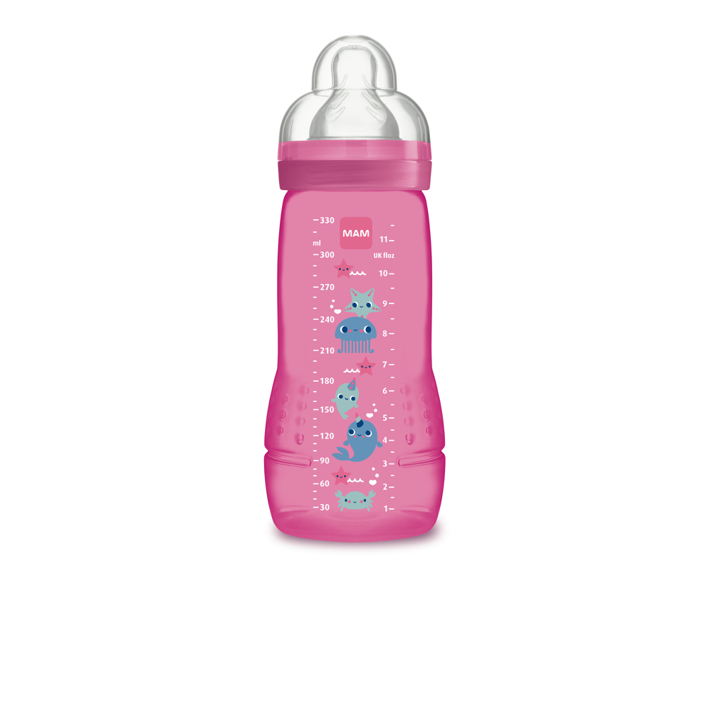 Biberon 330ml 2ème âge coloré - Tétine Débit X