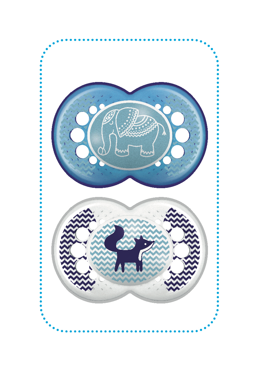Sucette décor animaux dès 18 mois X2 coloris aléatoire