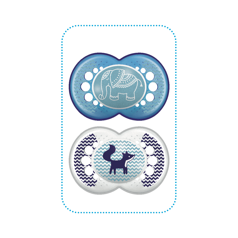 Sucette décor animaux dès 18 mois X2 coloris aléatoire
