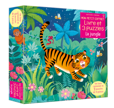 Mon petit coffret Livre et puzzles - La jungle (Coffret)