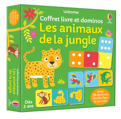 Les animaux de la jungle - Mon coffret livre et dominos (Broché)
