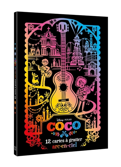 COCO - Les Ateliers - Bloc - 12 cartes à gratter arc-en-ciel - Disney Pixar (Jeunesse)