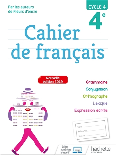 Cahier de français cycle 4 / 4e - éd. 2019 (Broché)