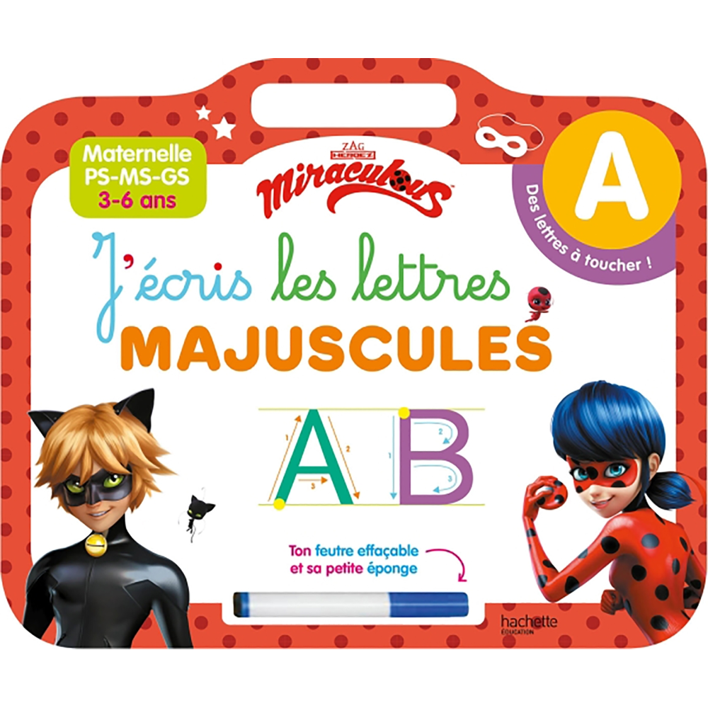 Miraculous - Ardoise J'écris les lettres majuscules (Blister)