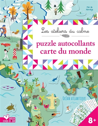 Autocollants puzzles carte du monde - pochette avec accessoires (Jeunesse)
