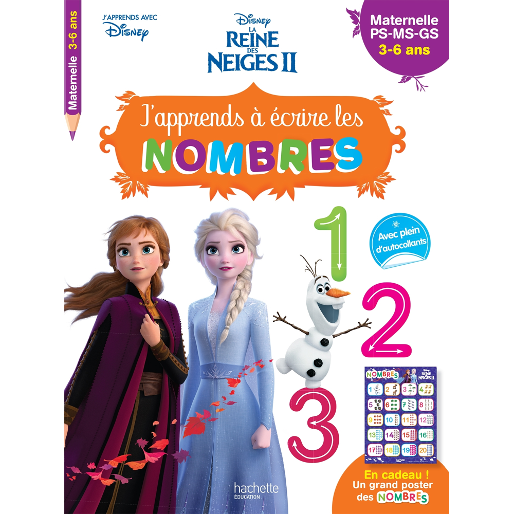 Disney - Reine des Neiges 2 - J'apprends à écrire les nombres PS - MS - GS (3-6 ans) (Broché)